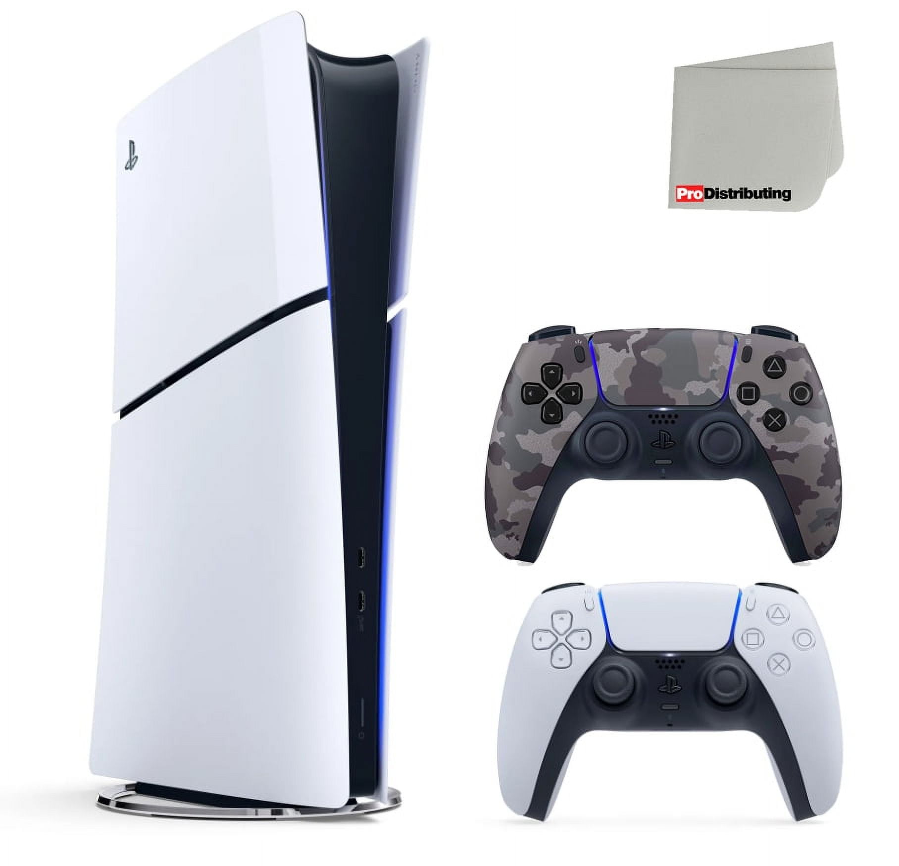 Sony PlayStation 5 Digital Console with Extra Gray Camo Dualsense  Controller and Accessories Kit