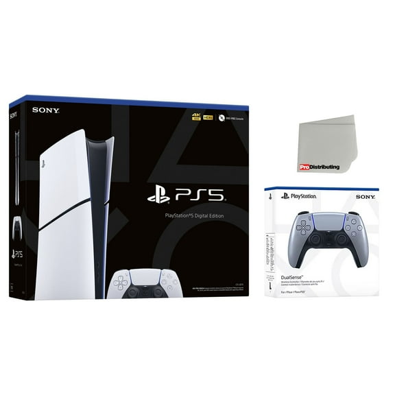 Sony PlayStation 5 Slim Digital Console with Extra Sterling Silver Controller