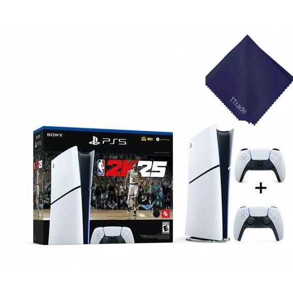 Sony PlayStation_5 Slim Digital Edition Bundle with NBA 2K25 & Extra DualSense Controller Ultimate Basketball Gaming Deal