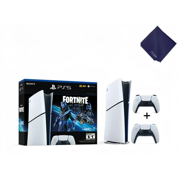 Sony PlayStation_5 Slim Digital Edition Fortnite Cobalt Star Bundle with Extra Wireless Controller | Next-Gen Gaming Console