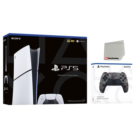Sony PlayStation 5 Slim Digital Console with Extra Gray Camo Controller