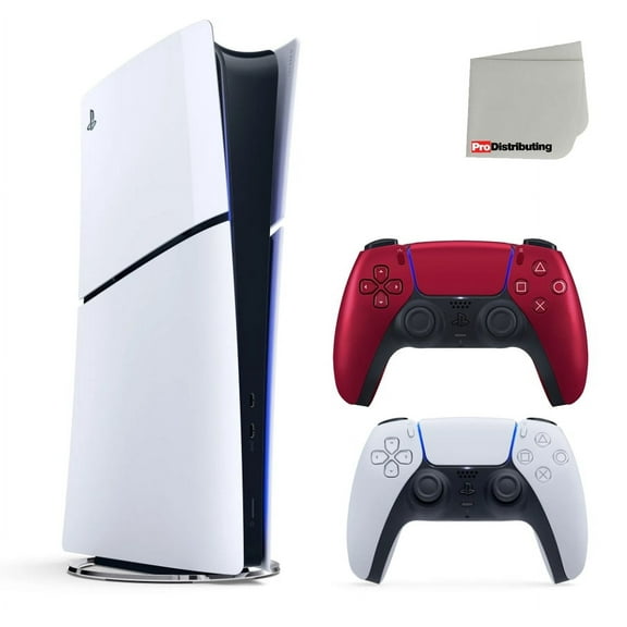 Sony PlayStation 5 Slim Digital PS5 Video Game Console with Extra Volcanic Red Controller