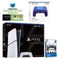 thumbnail image 1 of Sony PlayStation 5 Slim Digital with Extra Chroma Indigo Controller, FPS Grip Kit and MightySkins Game Pack Code, 1 of 4