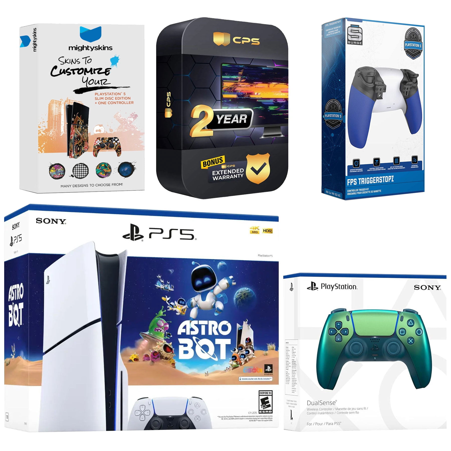 Sony PlayStation 5 Slim Disc Astro Bot Bundle with Extra Chroma Teal ...