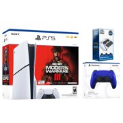 Sony PlayStation 5 Slim Disc Call of Duty Modern Warfare 3 Bundle with Extra Cobalt Blue Controller and Surge Wireless Keypad