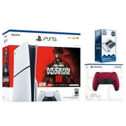 Sony PlayStation 5 Slim Disc Call of Duty Modern Warfare 3 Bundle with Extra Volcanic Red Controller and Surge Wireless Keypad