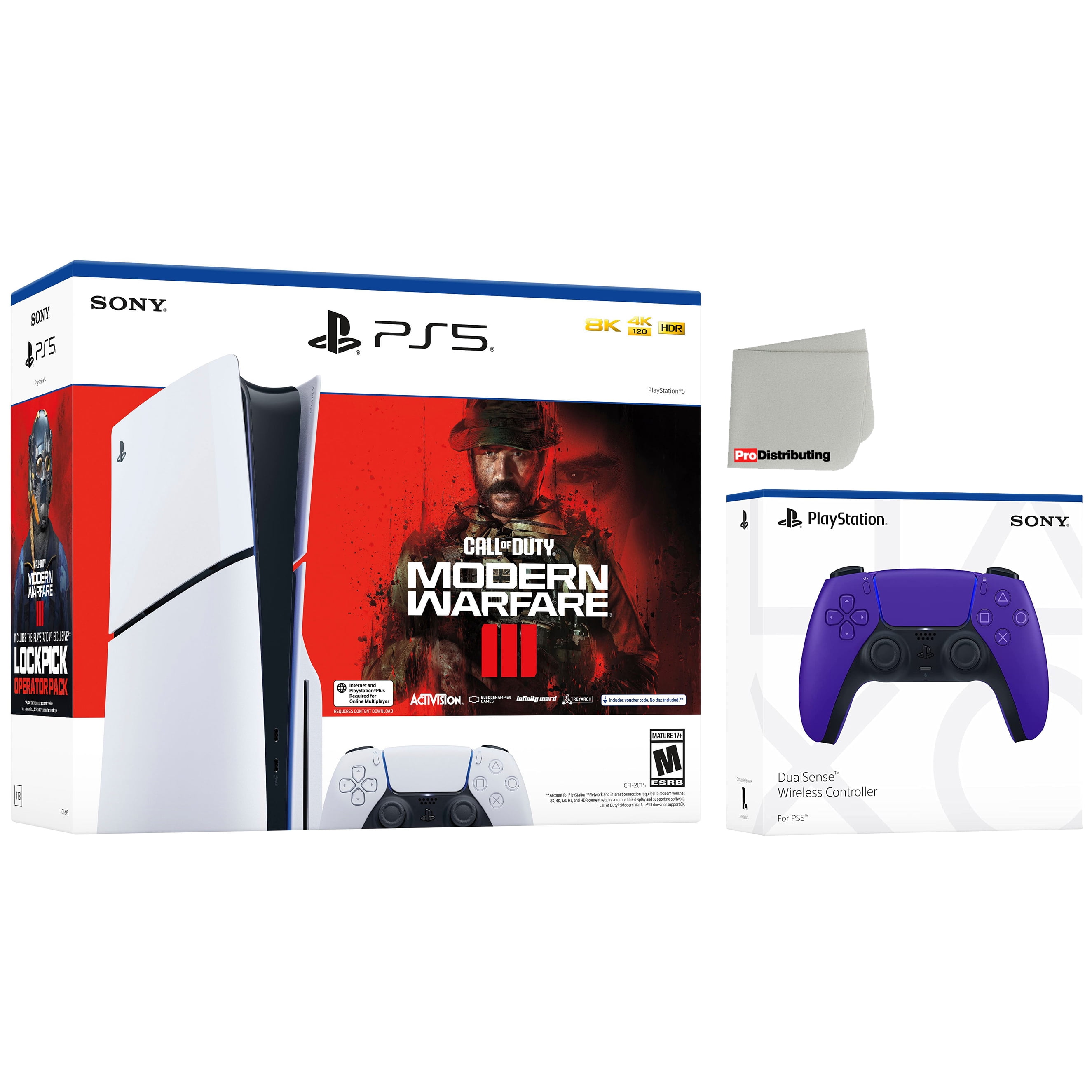 Sony PlayStation 5 Slim Disc Console Call of Duty Modern Warfare III Bundle  with Extra Purple Controller 