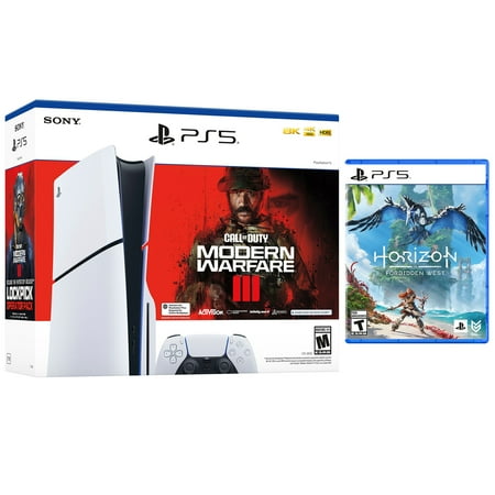 Sony PlayStation 5 Slim Disc Console Call of Duty Modern Warfare III and Horizon Forbidden West Bundle