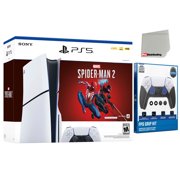 Sony PlayStation 5 Slim Disc Marvel’s Spider-Man 2 Bundle with Surge FPS Grip Kit and Microfiber Screen Cleaner