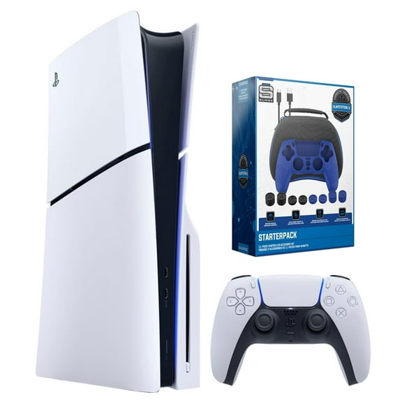 Sony PlayStation 5 Slim Disc PS5 Video Game Console - White Box and Surge 11 Piece Accessory Kit
