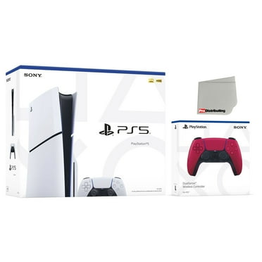 Sony PlayStation 5 Slim Disc PS5 Video Game Console with Extra Cosmic Red Controller