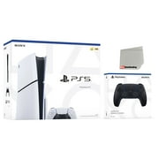 Sony PlayStation 5 Slim Disc PS5 Video Game Console with Extra Midnight Black Controller