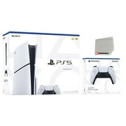 Sony PlayStation 5 Slim Disc PS5 Video Game Console with Extra White Controller