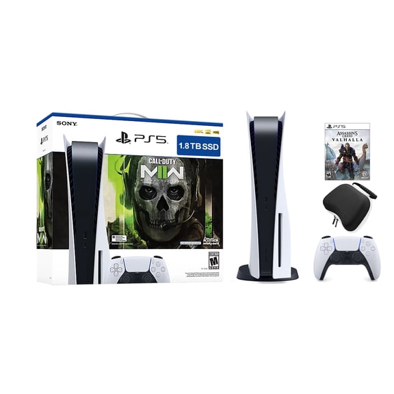 Sony PlayStation 5 Upgraded 1.8TB Disc Edition w/ Call of Duty Modern Warfare II, White