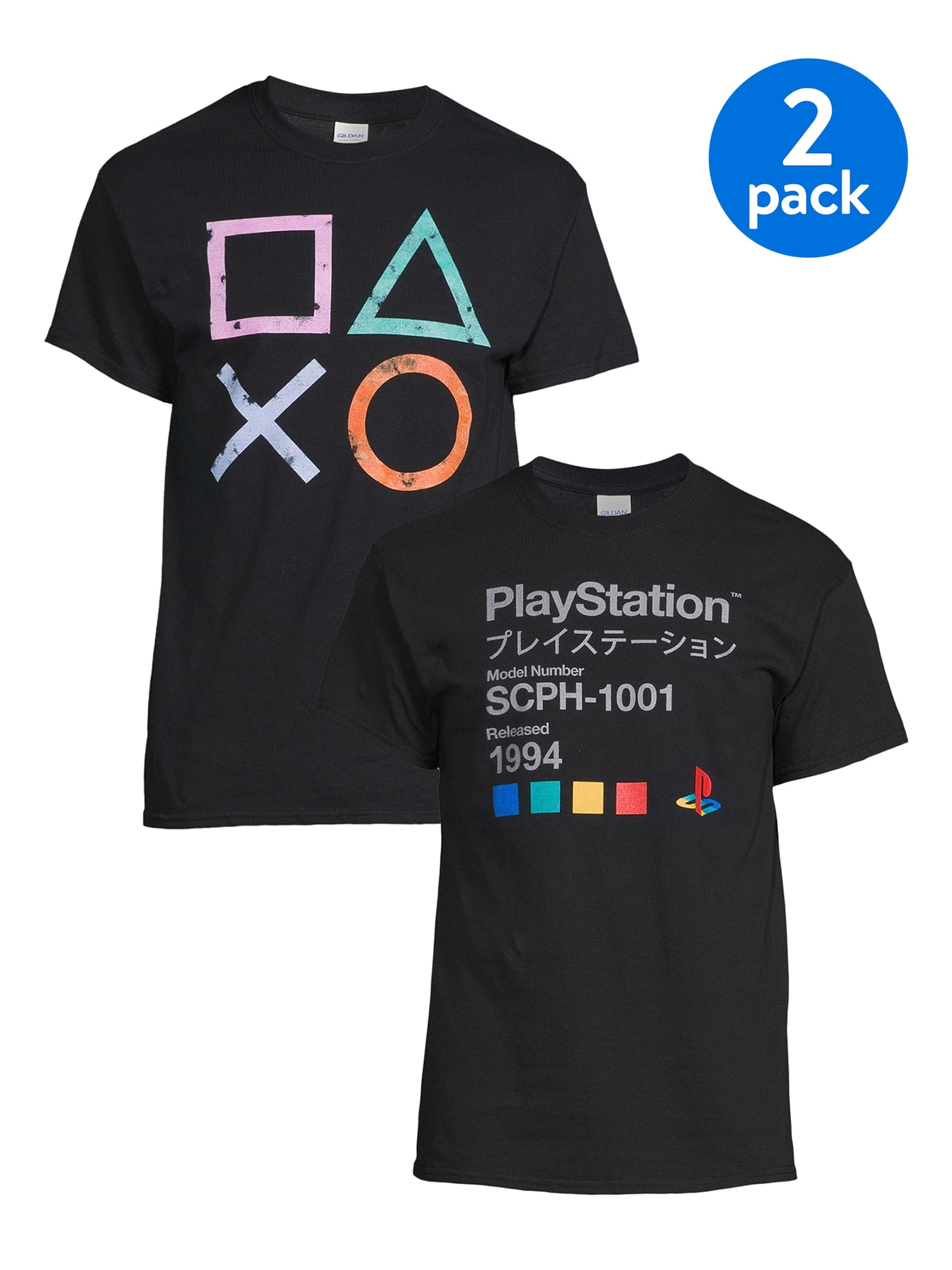Sony PlayStation Men's & Big Men's Console Icons Short Sleeve