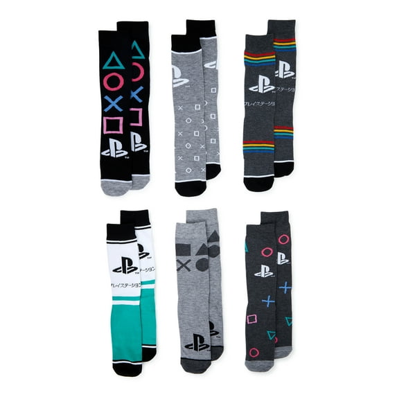 Sony PlayStation Men’s Crew Socks, 6-Pack