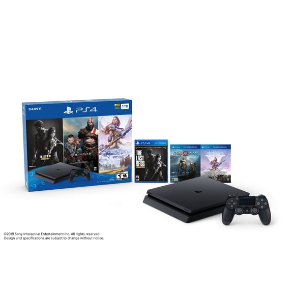 Restored Sony PlayStation Slim 4 1TB Only on PlayStation PS4 Console Bundle Black