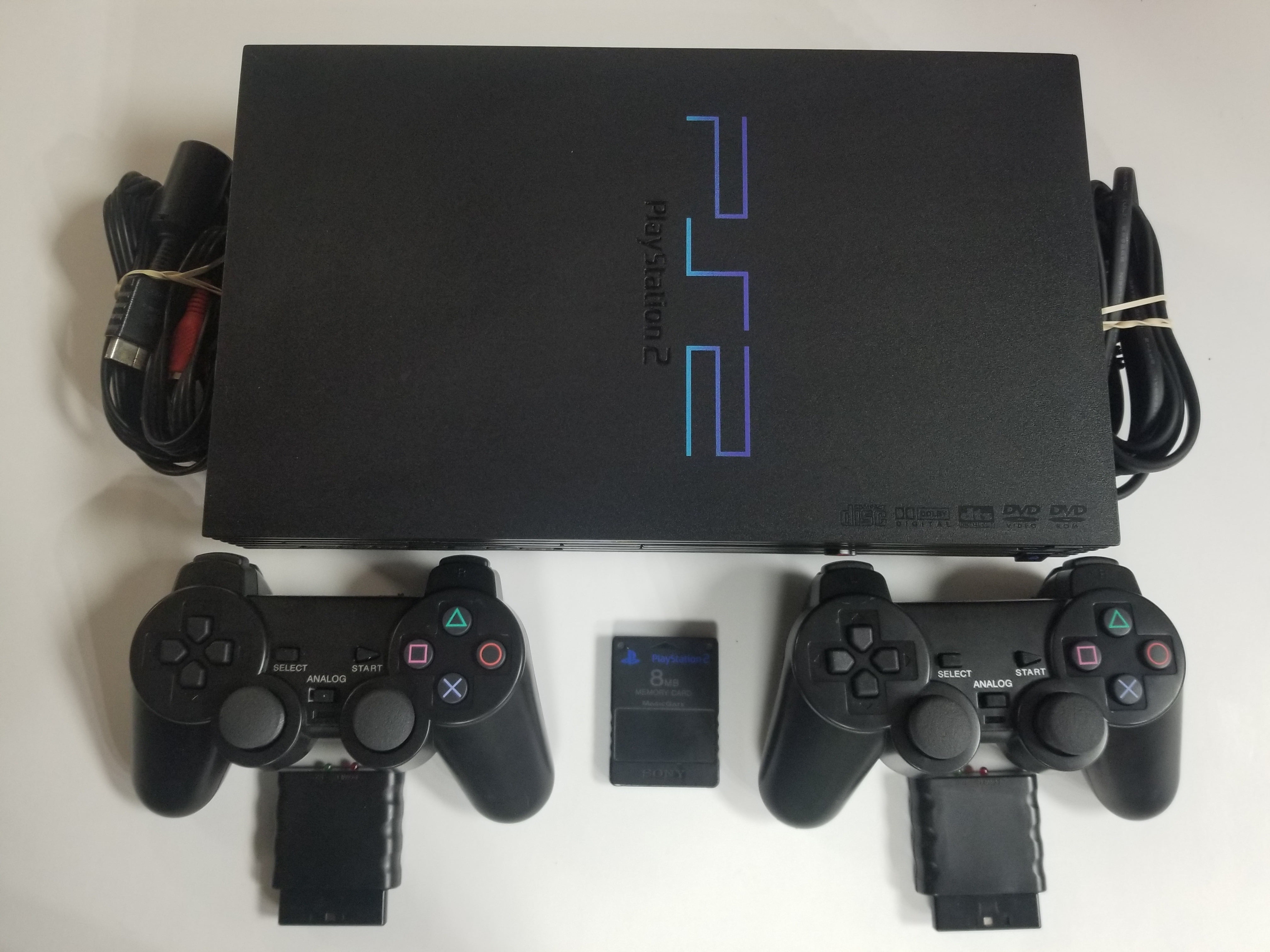 Restored Sony PlayStation 2 PS2 Slim Console Black Matching Controller  Power and Cables (Refurbished)
