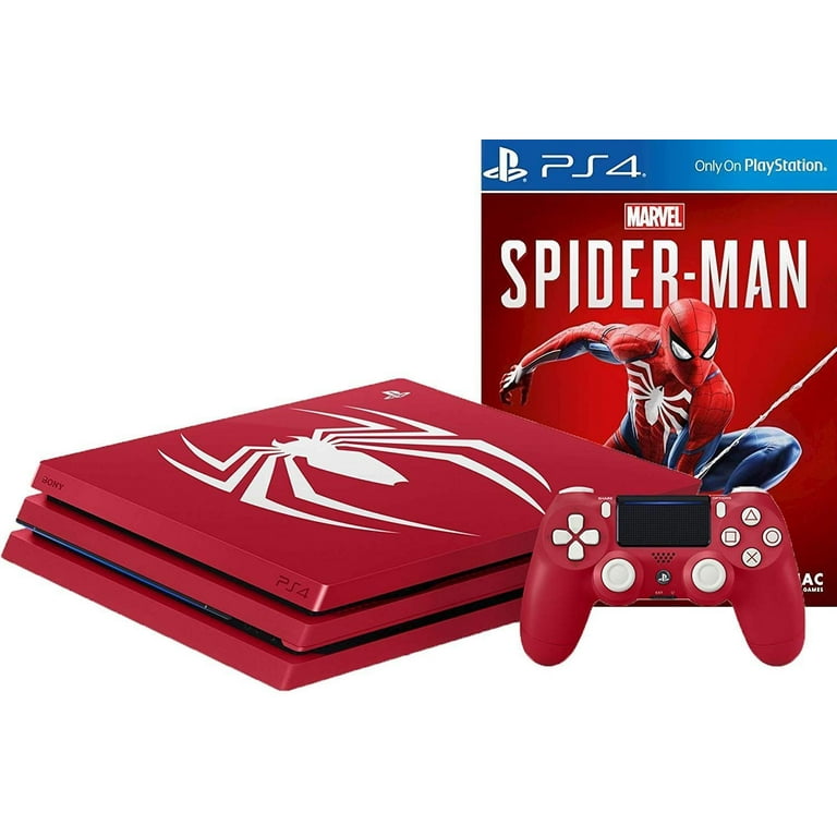 Sony Playstation 4 PRO Limited Edition Marvel's Spider-Man Amazing Red 1TB  Gaming Console with Limited Edition Dualshock 4 Wireless Controller and