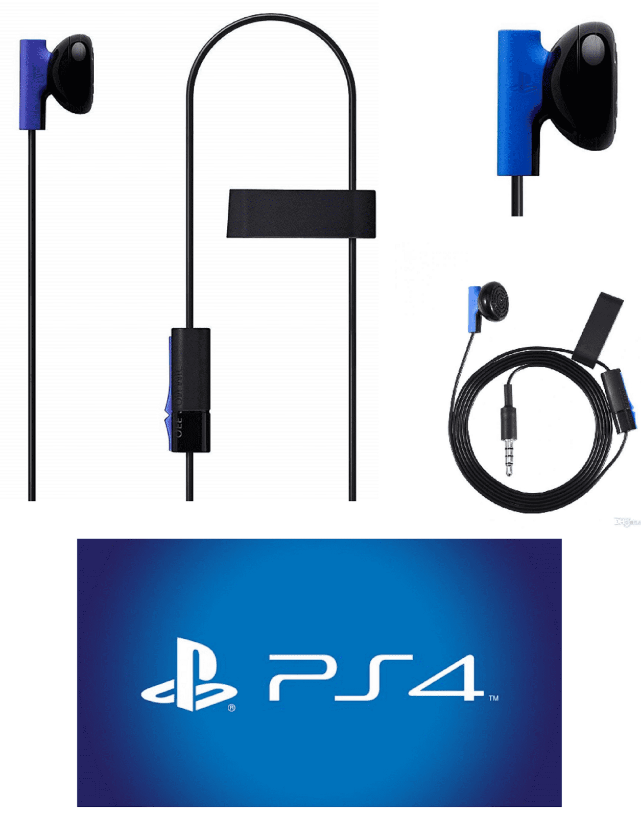 Sony Playstation 4 PS4 Mono Chat Earbud, Headphone with Mic