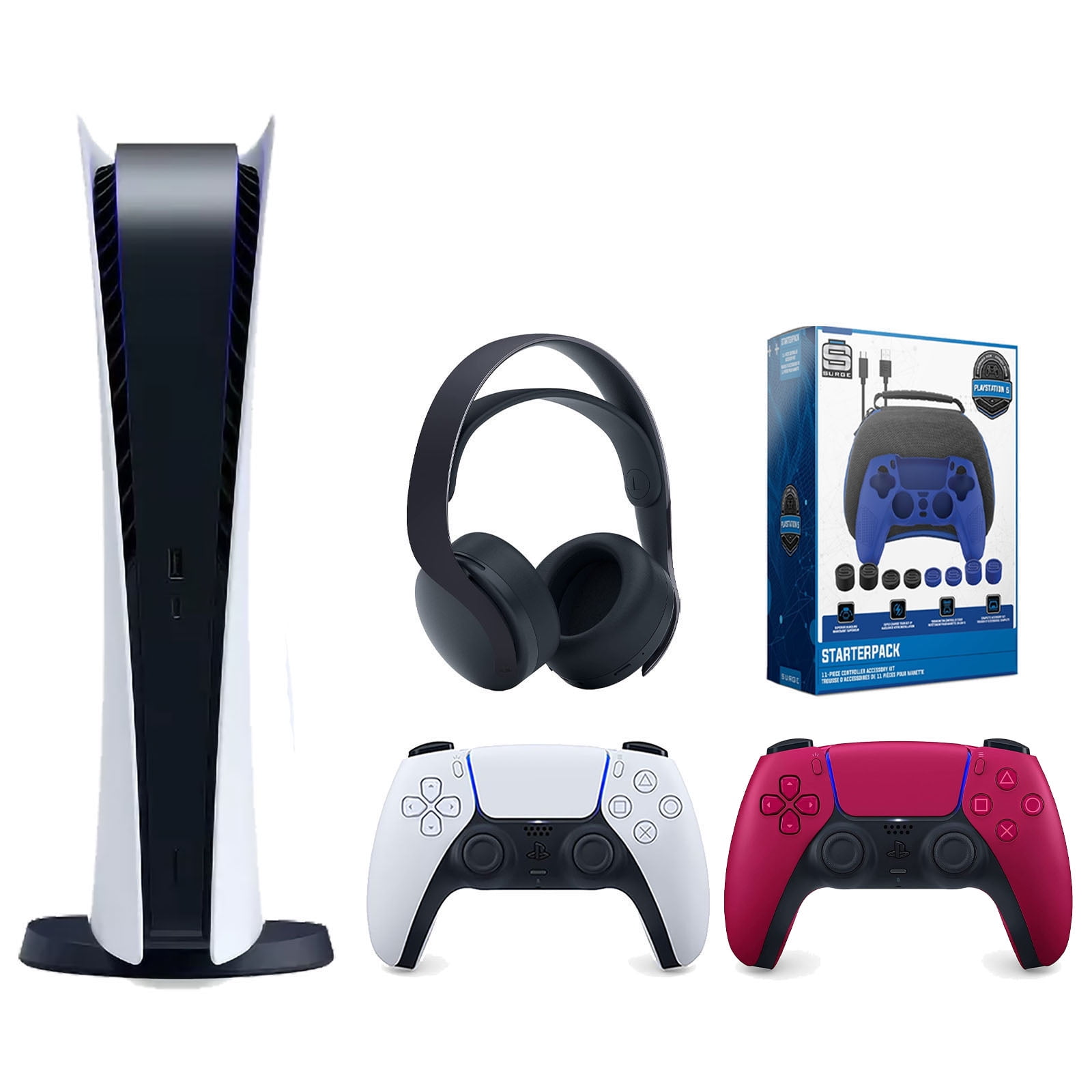 Sony PlayStation 5 Digital Edition with DualSense Wireless Controller, Cosmic Red & White