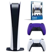 Sony Playstation 5 Digital Edition Console (Japan Import) with Extra Purple Controller and Surge FPS Grip Kit With Precision Aiming Rings
