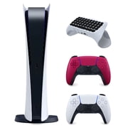 Sony Playstation 5 Digital Edition Console (Japan Import) with Extra Purple Controller and Surge QuickType 2.0 Wireless PS5 Controller Keypad