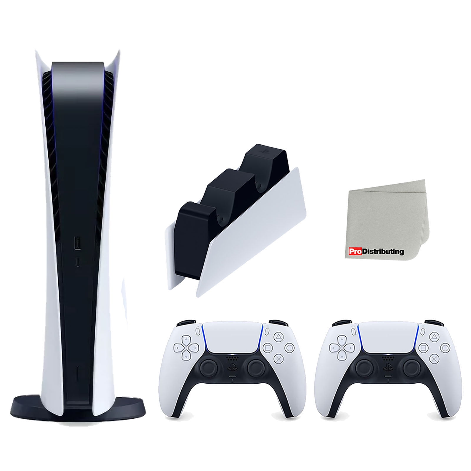 2023 New PlayStation 5 Slim Digital Edition Bundle with Two Dualsense  Controllers and Mytrix Hard Shell Protective Controller Case - Slim PS5 1TB  PCIe SSD Gaming Console 