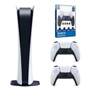 Sony Playstation 5 Digital Edition Console with Extra White Controller and Surge FPS Grip Kit With Precision Aiming Rings Bundle