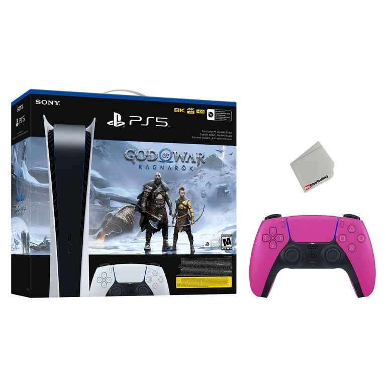 2023 New PlayStation 5 Slim Digital Edition Bundle with Two Controllers  White and Midnight Black Dualsense and Mytrix Controller Case - Slim PS5  1TB PCIe SSD Gaming Console 