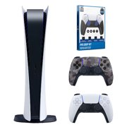 Sony Playstation 5 Digital Edition with Extra Gray Camo Controller and FPS Grip Kit Bundle