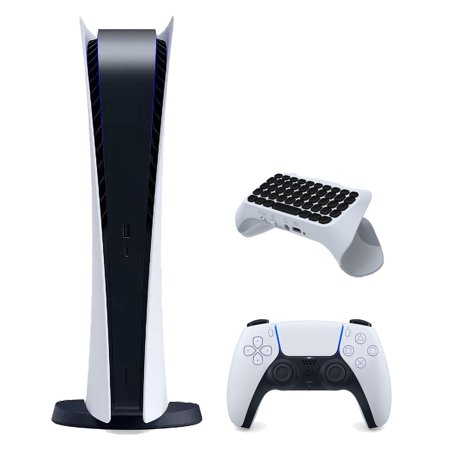 Sony Playstation 5 Digital Version Console (Japan Import) with Surge QuickType 2.0 Wireless PS5 Controller Keypad