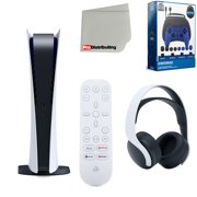 Sony Playstation 5 Digital Version (Sony PS5 Digital) with Headset, Media Remote, Accessory Starter Kit and Microfiber Cleaning Cloth Bundle