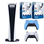 Sony Playstation 5 Digital with Extra Controller and Dual Battery Pack & Charge Cable Bundle - Starlight Blue