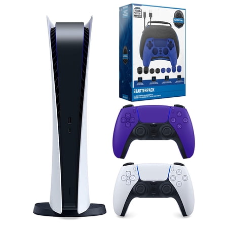 Sony PlayStation 5 Digital with Surge Gamer Starter Pack, Galactic Purple