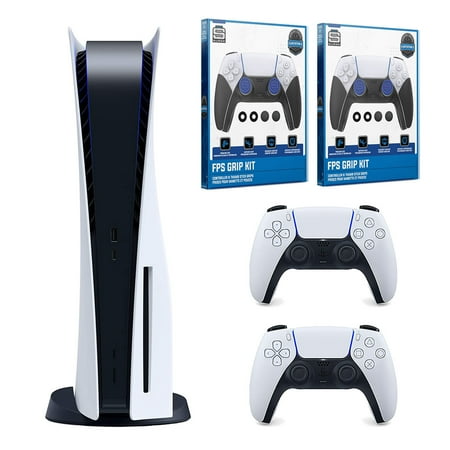 Sony Playstation 5 Disc Edition Console with Extra White Controller and 2x Pro Gamer Starter Pack 11-Piece Accessory Kit Bundle
