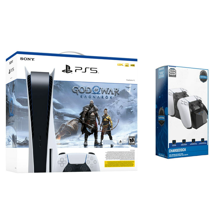 Sony Playstation 5 Disc Edition God of War Ragnarök Bundle with Surge Dual  Controller Charging Dock