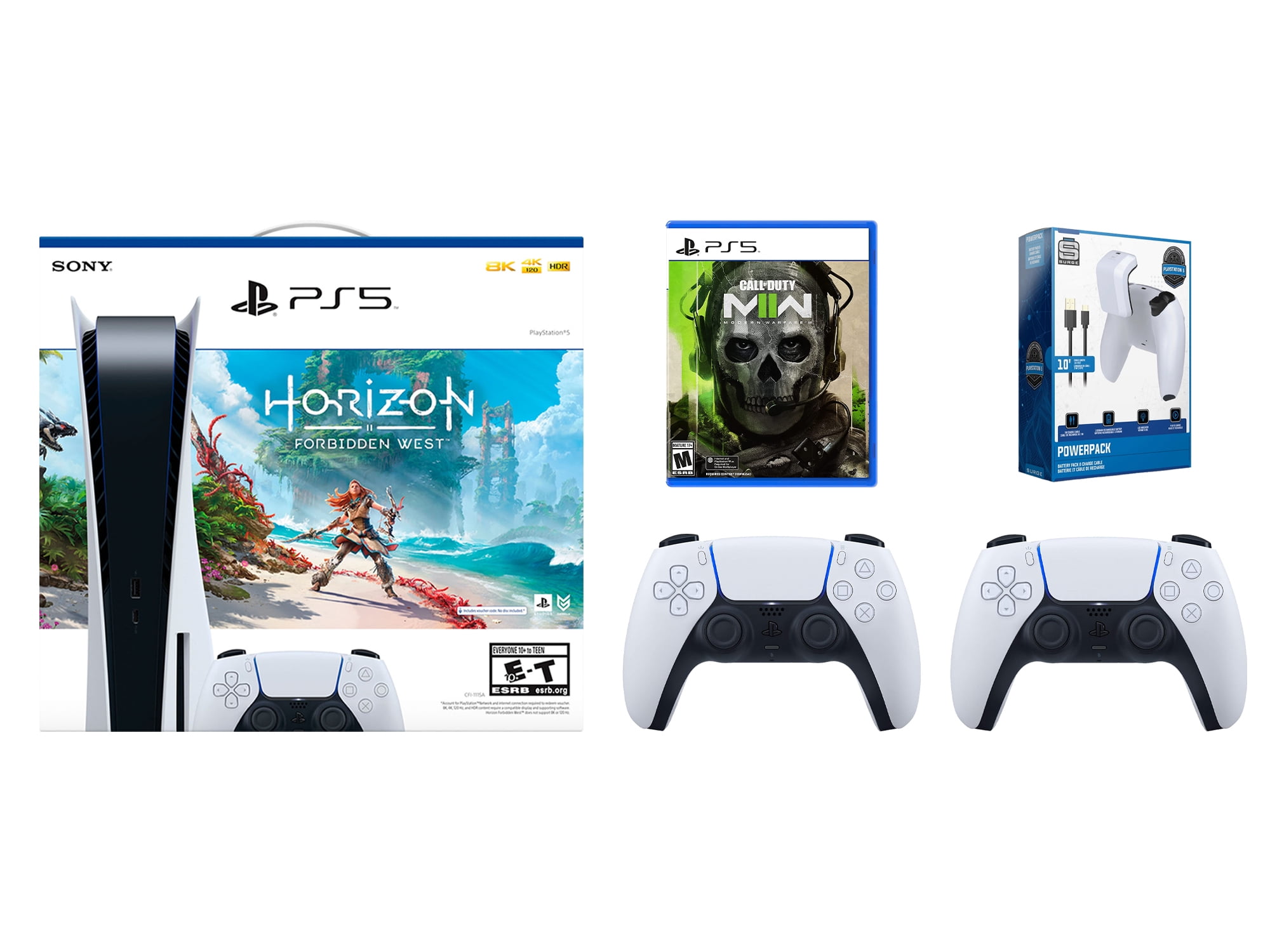 Sony Playstation 5 Digital Edition Horizon Forbidden West Bundle with Extra  Black Controller, Charging Station and Cleaning Cloth 