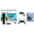 thumbnail image 1 of Sony Playstation 5 Disc Horizon Forbidden West with God of War Ragnarök Launch Edition, Extra Controller and QuickType 2.0 Controller Keypad Bundle - Glacier White, 1 of 4