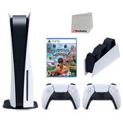 Sony PlayStation 5 Disc Version Console with Sackboy: A Big Adventure, 2 White Controllers