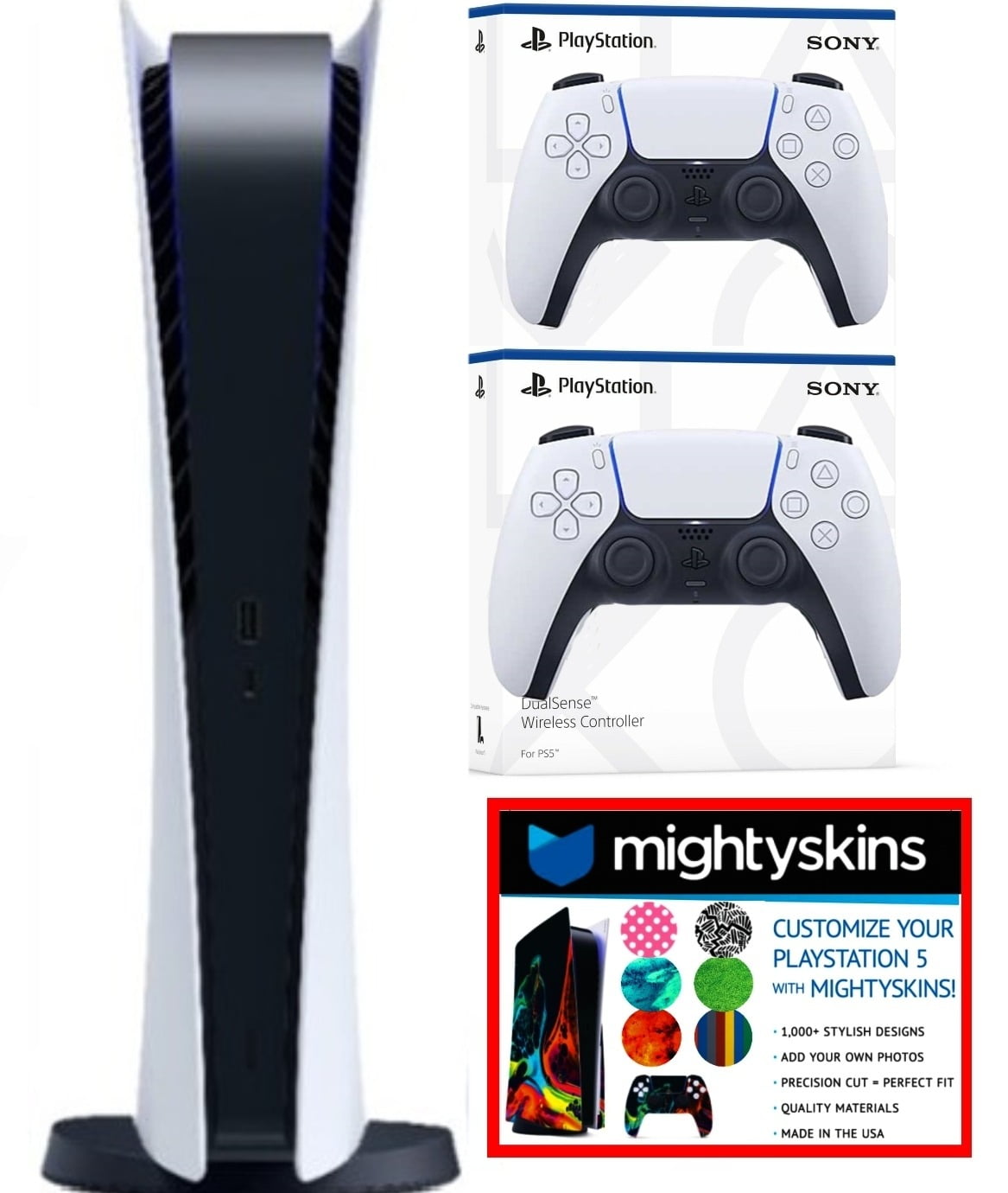 PS5 Slim Console w/DualSense Controller, Accessories & Combo Voucher
