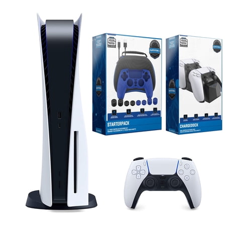Sony Playstation 5 Disc Version Console with Dual Charging Dock Station and Pro Gamer Starter Pack Bundle