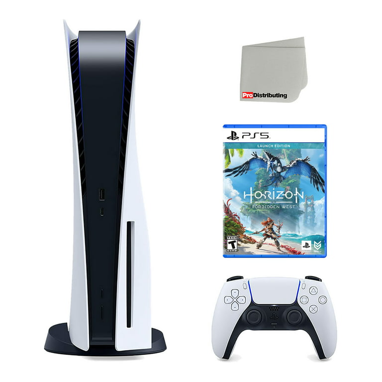Sony Playstation 5 with Horizon Cloth Disc Forbidden Cleaning Console Version West and