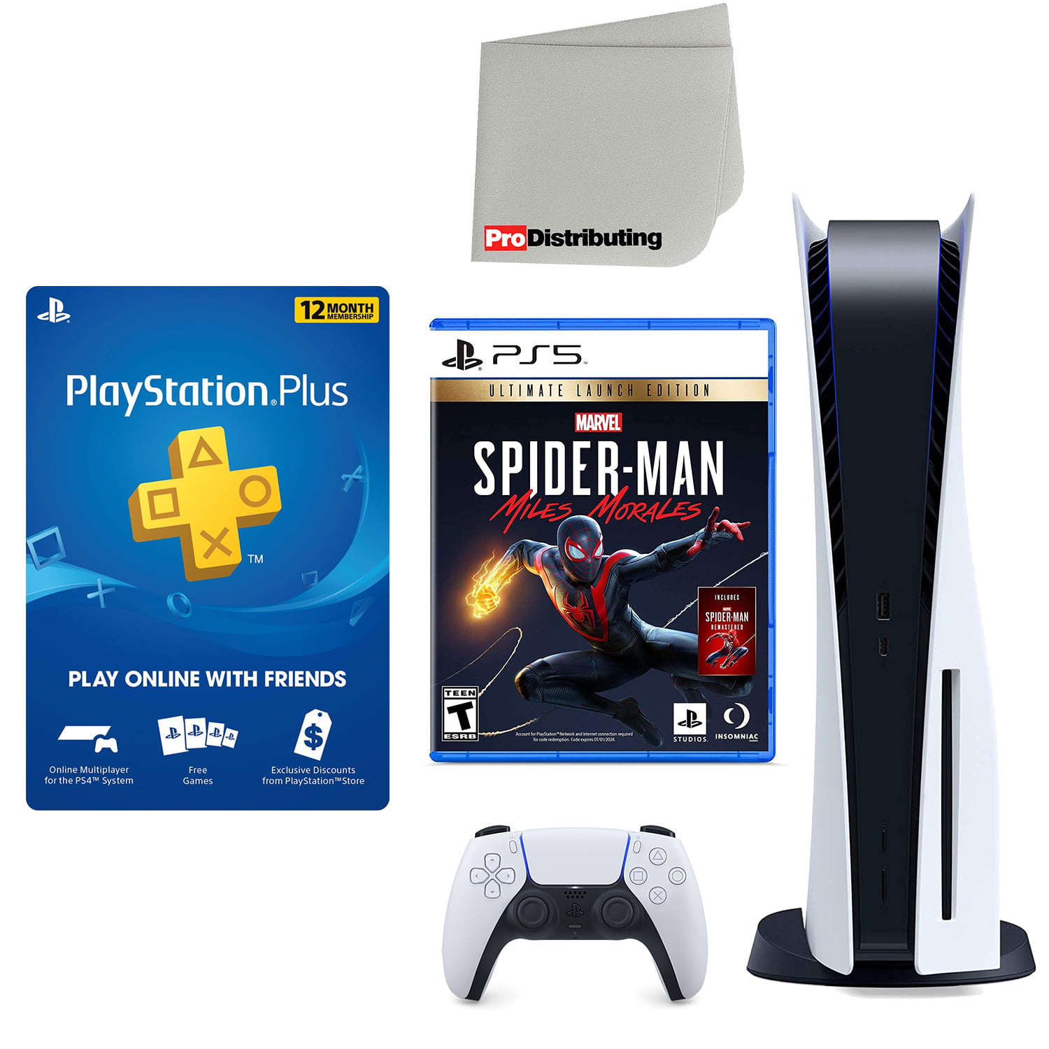 Sony PlayStation 5 Console (PS5 Disc Version) with Miles Morales Spiderman  and Accessories 