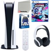 Sony Playstation 5 Disc Version (Sony PS5 Disc) with Headset, Media Remote, Destruction Allstars, Accessory Starter Kit and Microfiber Cleaning Cloth Bundle