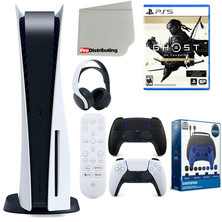 Sony Playstation 5 Digital Version (Sony PS5 Digital) with Extra Starlight  Blue Controller Bundle