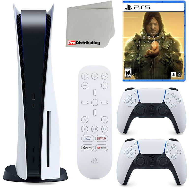 Sony Playstation 5 Disc Version (Sony PS5 Disc) with White Extra  Controller, Media Remote, Death Stranding Director's Cut, Accessory Starter  Kit and Microfiber Cleaning Cloth Bundle 