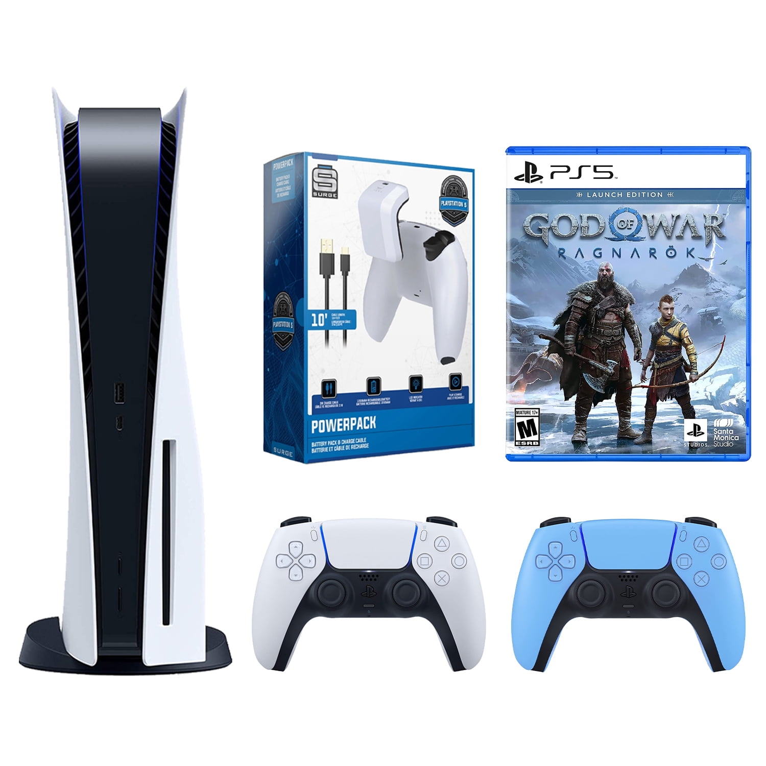 Sony PlayStation 5 Core Console with God of War: Ragnarok with Dual Charger  and Call of Duty: Black Ops Cold War 