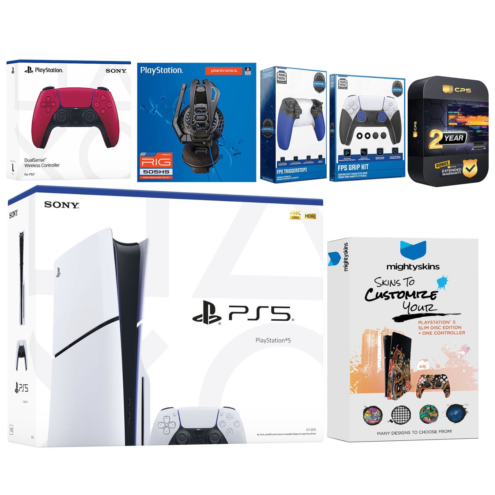 Sony Playstation 5 Slim Disc with Extra Cosmic Red Controller ...