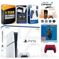 thumbnail image 1 of Sony Playstation 5 Slim Disc with Extra Volcanic Red Controller, Plantronics Headset, Trigger Stop Kit, Charge Dock and MightySkins Decal Voucher + 1 Year CPS Extended Warranty, 1 of 4